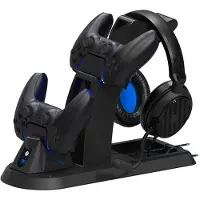 Stealth Station de jeu Ultimate avec casque, station de recharge et support pour manette et casque, PS5, noir