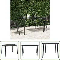 The Living Store Table de jardin anthracite 110x80x71 cm Acier