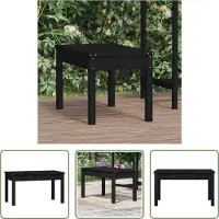 The Living Store Banc de jardin noir 80x44x45 cm pin massif