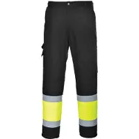 Portwest Pantalon de combat léger haute visibilité L049 bicolore jaune/noir, taille S