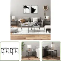 The Living Store Tables d'appoint 2 pcs. Gris Sonoma 40x40x35 cm Bois composite