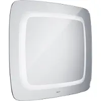 Nimco Miroirs - Miroir de salle de bain rétroéclairé à LED série 7000, 800 x 650 mm, arrondi, aluminium ZP 7001