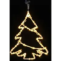 Spetebo Silhouette de fenêtre de Noël LED PETITE - Motif : Sapin de Noël