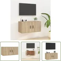 The Living Store Armoire TV murale Chêne Sonoma 80x34,5x40 cm