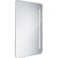 Nimco Miroirs - Miroir de salle de bain rétroéclairé à LED série 2000, 800 x 600 mm, carré, aluminium ZP 2003
