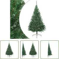 The Living Store Semi-sapin de Noël artificiel avec support Vert 180 cm PVC