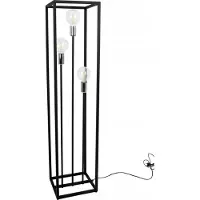 Light11 HOME Abat-jour Lampadaire Moderne CAGE Light-Home - Lampe sur pied pour le salon - Lampe industrielle élégante - Noir et or - 130x30x25 cm