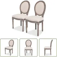 The Living Store Chaises de salle à manger 2 pcs. Tissu crème
