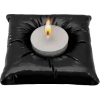 Wella Bougeoir en Forme D'Oreiller Bougeoirs en Résine Support Bougies Support Décoration Bijoux Plateau de Rangement Noir