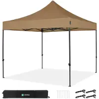 Vonroc Party Tent - 3x3 m - Premium easy-up Party Tent - Modular Design - Foldable - Waterproof - Steel Frame - 50+ UV Protection - Incl. Storage Bag - Beige