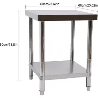 StarTech.com Table de travail pour cuisine - Table en acier inoxydable pour restauration - Capacité de charge : 400 kg - Autoportante - Hauteur : 80 cm - Table de préparation