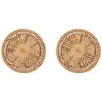 Jojomino 2X Panier Mural Tissé à La Maison Boho Naturel Décor à La Maison Décoratif en Rotin Décor Mural Tissé Tenture Murale Tissée