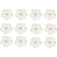 Jojomino Ronds de Serviette, 12 PièCes Fleurs Porte-Ronds de Serviette Tables de DîNer Anneaux Ornement éLéGant DéCoration de Table, Blanc