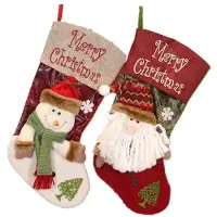 Jojomino Lot de 2 Chaussettes de NoëL, Chaussettes de NoëL pour DéCoration D'Arbre, Sac Cadeau Personnalisé pour Adolescents, Sac à Bonbons