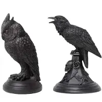 Wella Bougeoir Gothique en Forme de Corbeau, Hibou Noir Rétro, Sculpture en Résine, Décoration D'Intérieur, pour Halloween.