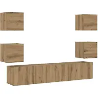 vidaXL Armoires murales TV 6 pcs. Chêne Artisan Matériaux dérivés du bois