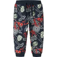 Name It Mini Pantalon 'NMMJacco Spider' bleu marine / jaune / rouge / blanc