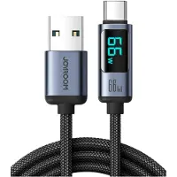JOYROOM Prism Series A16 Usb-C / Usb-A 66W 1.2M Cable with Led Display - Noir