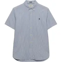 Superdry pour homme. M4011102A Chemise Classic Seersucker bleue (XL), Casuel, Coton, Classique, Manche courte