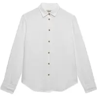 Superdry Premium Linen Slim Long Sleeve Shirt Blanc XS Femme