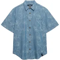 Superdry pour homme. M4011129A Chemise bleue Vintage Loom (XXL), Casuel, Coton, Manche courte