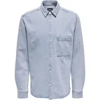 Only & Sons Chemise à Manches Longues Benny Reg Chambray