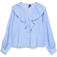 Vero Moda Kaja Long Sleeve Shirt Bleu M Femme