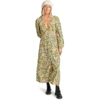 Billabong Cool Night Long Sleeve Long Dress Vert L Femme