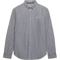 Superdry Slim Oxford Bd Long Sleeve Shirt Bleu M Femme