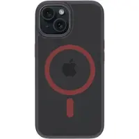 Tactical MagForce Hyperstealth 2.0 Coque pour iPhone 15 Noir/Rouge (Apple iPhone 15), Coque pour téléphone portable, Noir, Transparent, Rouge