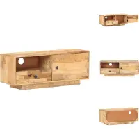 vidaXL Meuble TV 90x30x35 cm, bois massif couleur mangue - Meuble TV