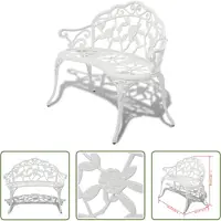 The Living Store Banc de jardin 100 cm fonte d'aluminium blanc
