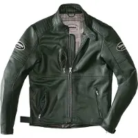 Spidi Veste en cuir Clubber pour moto, couleur vert foncé, taille 56