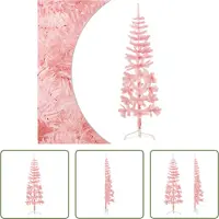 The Living Store Semi-sapin de Noël artificiel avec support Rose élancé 150 cm