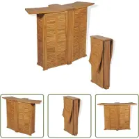 The Living Store Table de bar pliante 155x53x105 cm Teck massif