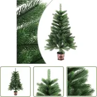The Living Store Sapin de Noël artificiel Aiguilles naturelles 65 cm Vert