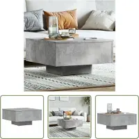 The Living Store Table basse gris béton 60x60x31,5 cm Bois composite