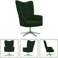 The Living Store Fauteuil relax vert foncé velours