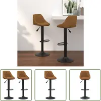 The Living Store Tabouret de bar 2 pcs. Velours marron