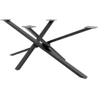 CLP Pieds de table Jimmy en forme d'étoile, noir, dimensions 180 x 80 x 72 cm, dimensions 180 x 80 x 72 cm
