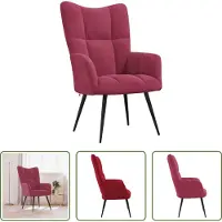The Living Store fauteuil velours rouge vin