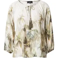 Monari Chemisier marron / vert / olive / blanc