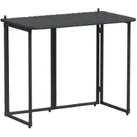 vidaXL Table de jardin pliante noire 90x51x75 cm Poly rotin
