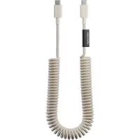 Native Union , câble spiralé USB-C vers USB-C 60 W, 2,4 m, série POP, recharge rapide, beige