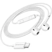 Avizar Mayaxess, écouteurs filaires USB-C avec micro pour Galaxy S25, blanc