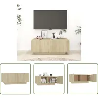 The Living Store Armoire TV Chêne Sonoma 100x35x40 cm Matériau dérivé du bois