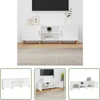 The Living Store Armoire TV Blanc 150x30x50 cm Bois composite