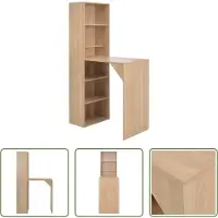 The Living Store Table de bar avec armoire imitation chêne 115x59x200 cm