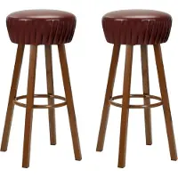 DKD Home Decor Tabouret de bar 2 pcs. Marron Similicuir