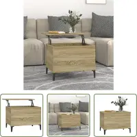 The Living Store Table basse Chêne Sonoma 60x44,5x45 cm Matériau dérivé du bois